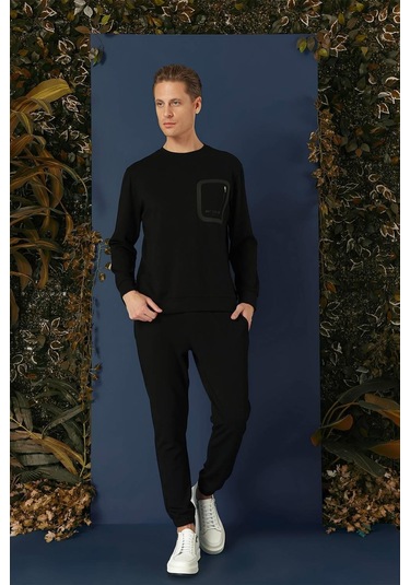 Ts 874 Slim Fit Siyah Spor T-shirt Siyah