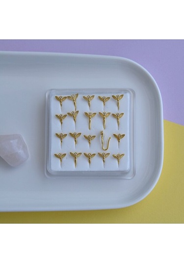 Deliksiz Gümüş Sıkıştırmalı Melek Figürlü Hızma 925 Ayar Sarı