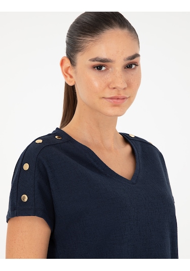 Pierre Cardin Kadın Lacivert Tişört 50283429-vr033 Lacivert