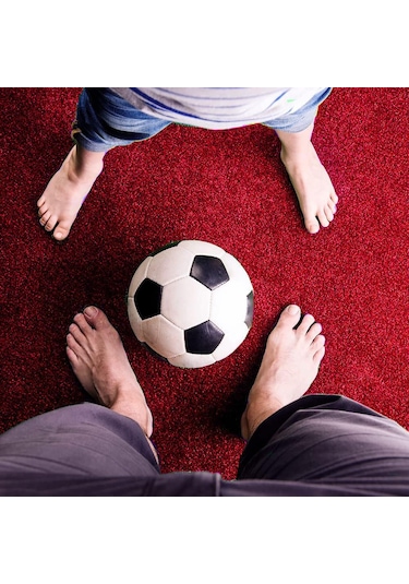 Kesme Suni Yapay Kırmızı Çim Halı 7 Mm Balkon Teras Bahçe Dekoratif Kaymaz 200 x 200