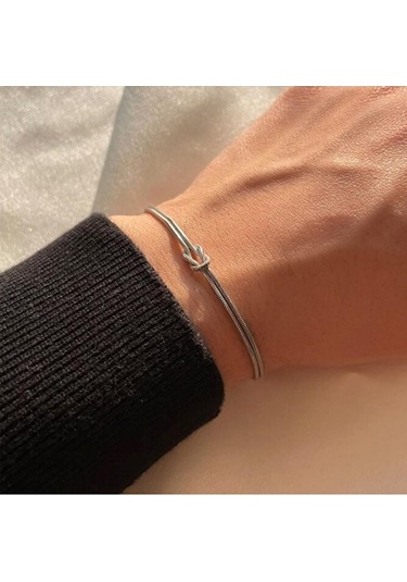 İki Sıralı Çelik Bileklik Unisex Bbf Hediyelik Sevgiliye Gümüş
