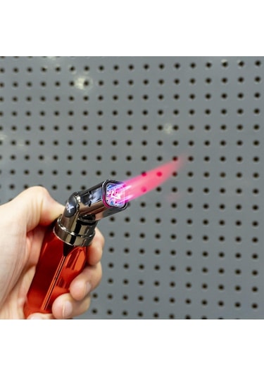 Rox Bs-106 Dört Alev Çıkışlı Mini Bütan Gaz Torch  Pürmüz Kırmızı