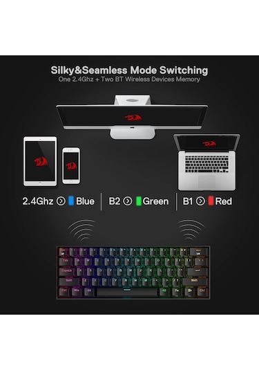 Redragon K530 Pro Draconic%60 Bt Türkçe Q Klavye/kablolu / 2,4 Gh