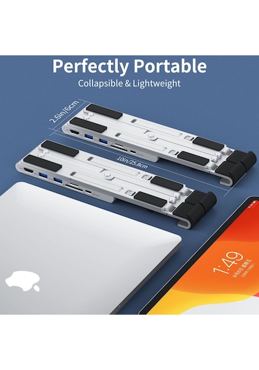 Skycity Laptop Standı Katlanabilir Soğutucu Yüksekliği Ayarlanabilir Masaüstü Hub Destekleyici