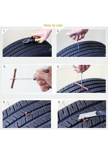 Mufunye Ağır Hizmet Tipi Lastik Tamir Takımı Araba Lastiği Delinme Onarım Aracı Saklama Kutusu Mekanik Alet İle Set