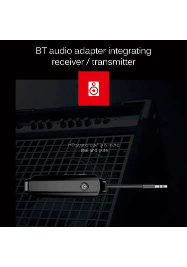Yunboo Bluetooth 5.0 Kablosuz Ses Verici & Alıcı - 3.5mm Aux, 10m Menzil, 5 Saat Çalışma