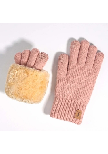 Elmpaly Pembe Kışlık Termal Dokunmatik Eldiven - Motor Bisiklet, Kayak Pembe