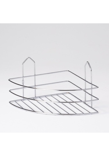 Mark Premium Tek Katlı Köşeli Duş Rafı Paslanmaz Krom Siyah