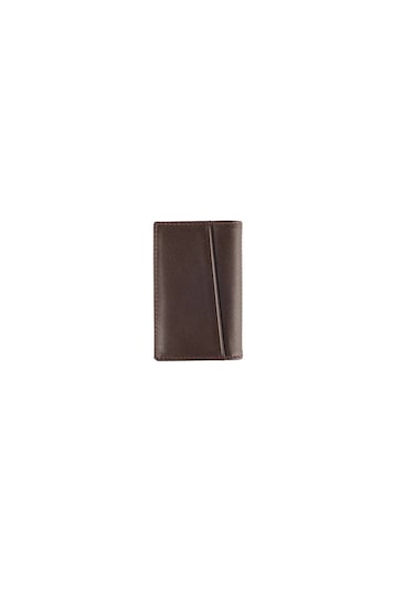 Gencer Leather Hakiki Deri Dikey Kartlık Kahverengi Kahve