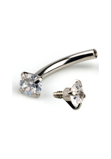 Visla Jewelry Göbek Ve Kaş Piercingi İçin Banana Barbell. 265662322 Beyaz