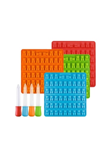 Mavi Silikon Sakızlı Ayı Çikolata Kalıp Şeker Makinesi Buz Kalıbı Jöle Kalıpları 50 Kavite Bakeware Kek Araçları Mutfak Alet