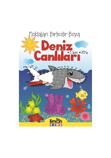 Noktaları Birleştir-Boya-1'den 30'a Deniz Canlıları- Limonkids