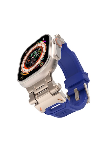 Mobilteam Watch 44mm Clo Krd-108 Metal Başlıklı Silikon Kordon-starlight-mavi