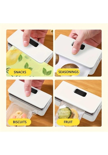 Boatshop1 Beyaz 6 Hiz Ayarli Manyetik Muhurlemeli Hotu Tasinabilir Usb Sarj Edilebilir Atistirmalik Sikacagi Dijital Ekran Sarja 100 300 Muhur Cipsler Kurabiyeler Icin Kompakt Taze Tutma Cihaz