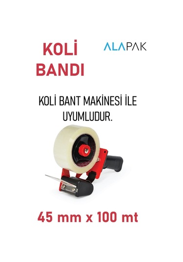 45mmx100m Koli Bandı Şeffaf 1 Adet Koli Bandı Şeffaf
