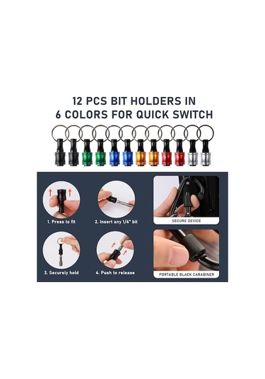 Yulong Reedark "6 Parçalı Alüminyum Anahtarlık Matkap Uç Tutucu