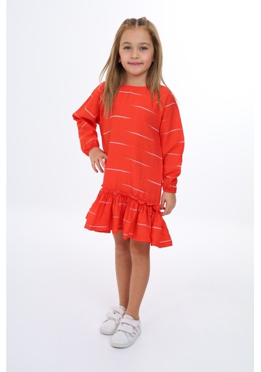 Toontoy Kız Çocuk Elbise Turuncu