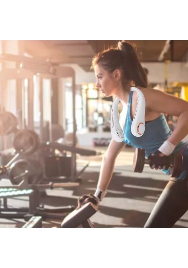 Kosona Beyaz Boyun Bağlı Fan - 3 Hızlı, 360 Soğutma, Pilli Ve Taşınabilir, Saç Koruyucu, Uzun Süre Konforlu Kullanim Beyaz