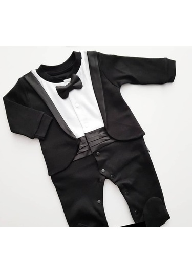 Mymio Erkek Bebek Smokin Tulum Siyah
