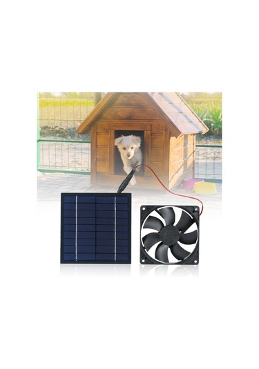 Vkemall Evcil Hayvan Soğutucu Solar Fan Seti - Ip65 Su Geçirmez, Taşınabilir Ve Kolay Kurulum