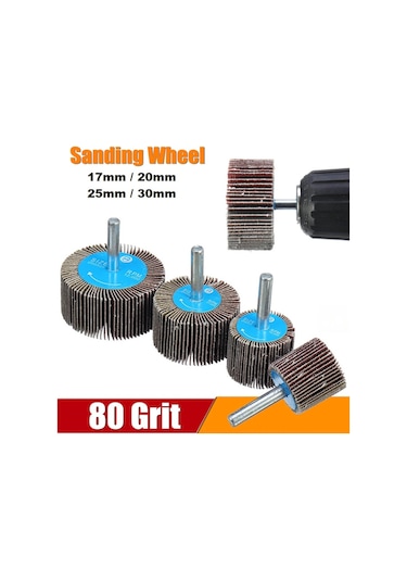 Mop Zımpara Saplı Silindir Zımpara Seti 4 Parça 80 Kum Daire