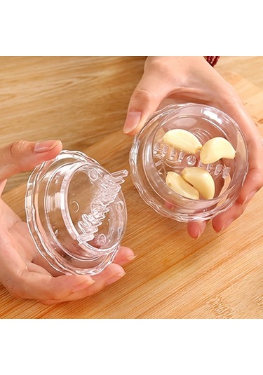 Primepickings Transparan Mavi Manuel Sarımsak Presi Doğrayıcı Plastik El Tipi Mutfak Masher Şeffaf Mavi