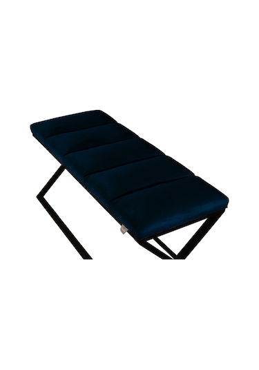 Varcera Black- Mavi Dilimli Model Puf & Bench & Koltuk & Oturma Bankı & Yatak Odası Önü