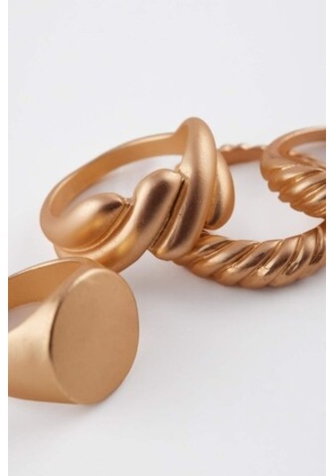 Defacto Kadın 4lü Mat Gold Yüzük E1311axnsgd1 Altın