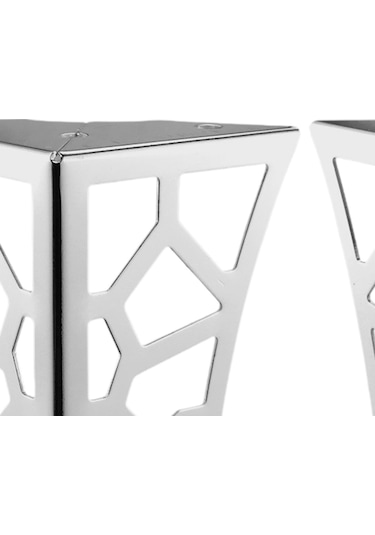 Suntek 4 Adet Hollow Desen Metal Masa Ayakları Dolap Gümüş