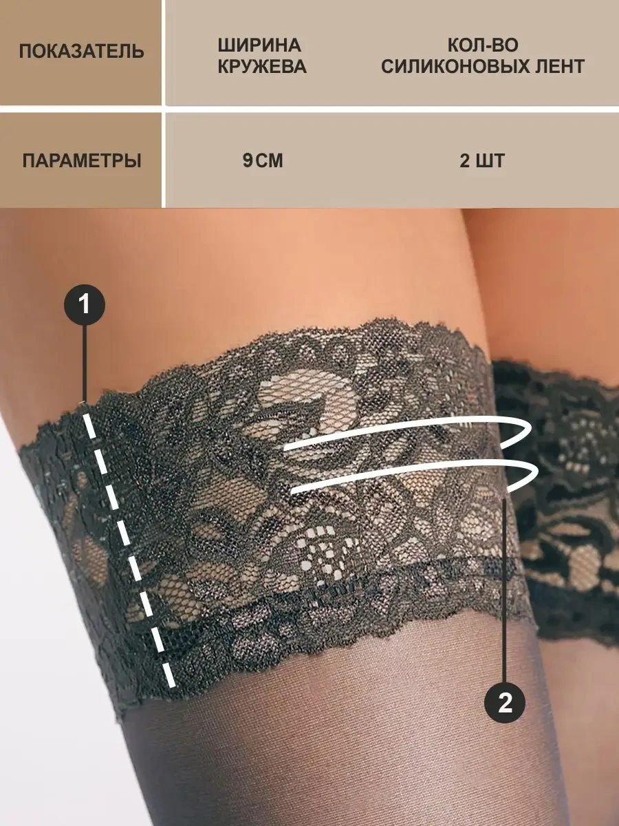 Calzeamo 20 Denye Bel Altı Dantel Çoraplar 34865286 Grafit