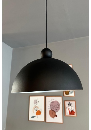 Yimpi Avize Tekli Siyah Boncuk Başlık Sarkıt Salon Kuaför Cafe Dekoratif Aydınlatma Pastane Siyah