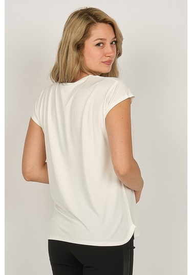 Sistas Kadın İşlemeli V Yaka Bluz 6690122 Ekru-Ekru