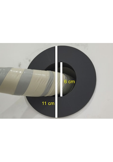 Klima Borusu Delik Kapatma Dekoratif Kapak Boru Kapağı Plastik Koyu Gri