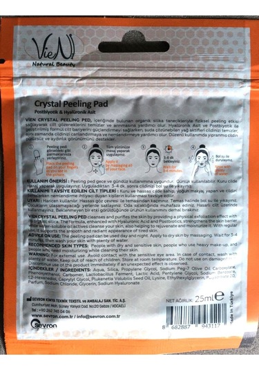 Vien Crystal Yüz Peeling Pad 5'li