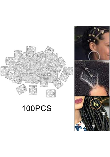 Suntek Örgü Saç Için 100 Adet Kirli Uzatma Tokaları Takı Gümüş