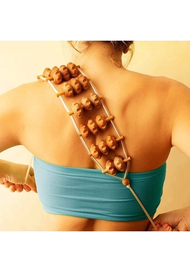 Maoyaya Tam Vücut Masaj Rulosu - Ahşap Halat Sırt Masaj Aleti, Çok Renkli Seçenek Çok Renkli