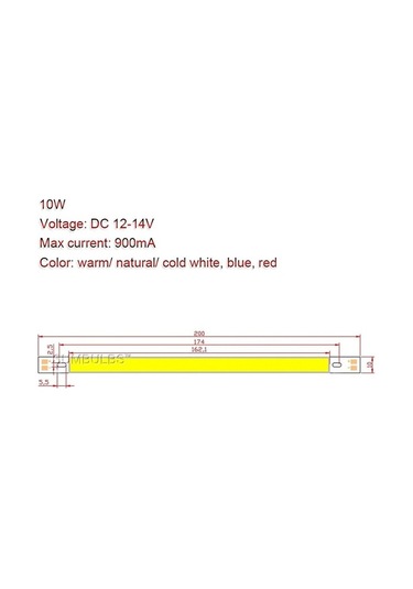 Agoodshop Yeşil Sumbulbs 200 10 Mm Sıcak Doğal Soğuk Mavi Kırmızı Yeşil Cob Led Çubuk Işık Şeridi 10