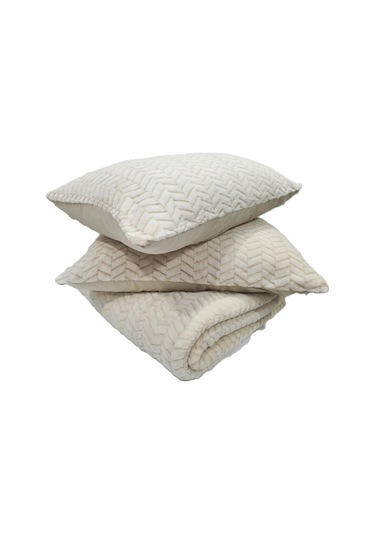 Modernline Çift Kişilik 3 Parça Sense Battaniye Seti Vizon Mocha Cappuccino