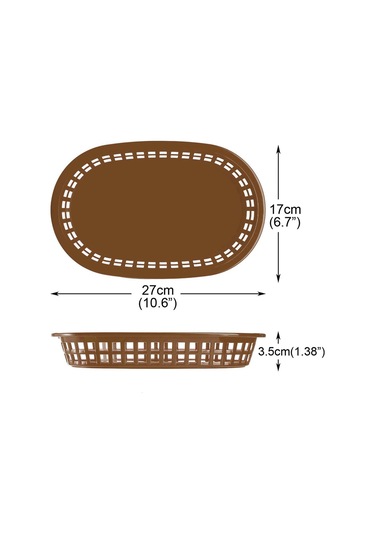 Suntek Restoran Oval Fast Food Sepeti Kahverengi 12 Adet