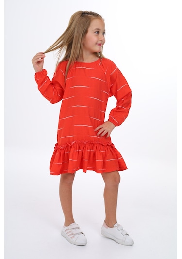 Toontoy Kız Çocuk Elbise Turuncu