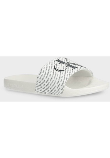 Calvin Klein Erkek Terlik Ym0ym00955 01w Beyaz-siyah Beyaz - Siyah