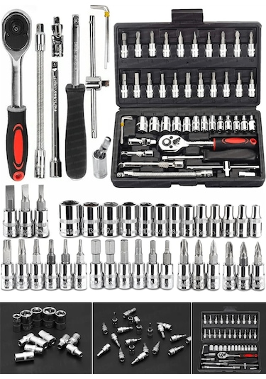 PROXTECH 46 Parça Mini Lokma Takımı Otomatik Cırcırlı 1/4"