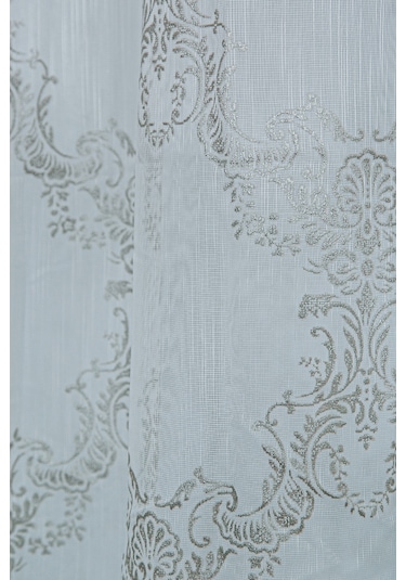 Laura Brode Tül Perde Gümüş 300x280 Gümüş-Beyaz