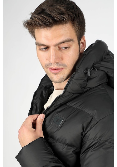 Lee Cooper Monce Erkek Kapüşonlu Mont Siyah-20504 Siyah