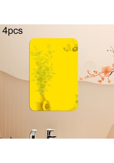 Novahub Yuvarlak Köşe Akrilik Ayna Sticker, 42cm X 27cm, Altın Renk Diğer