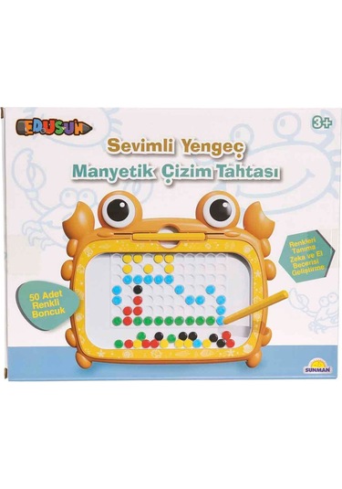 Sevimli Yengeç Manyetik Çizim Tahtası 50 Boncuklu Manyetik Kalemli Çocuk Eğitim Oyuncağı