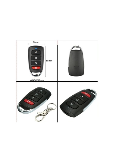 Rf 433 Mhz Üniversal Kopyalanabilir Kumanda 4 Kanal Siyah Büyük