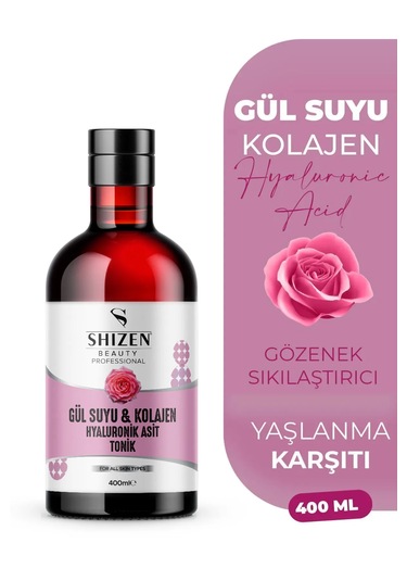 Shizen Beauty Professional Gül Suyu & Kolajen Hyaluronik Asit Tonik 400 ML
