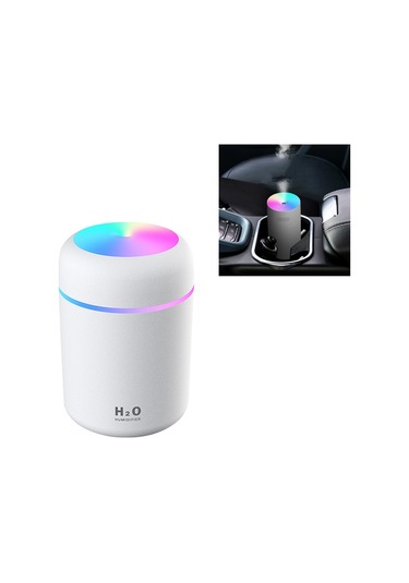 Renkli Bardak Nemlendirici Usb Araç Hava Temizleme Cihazı Beyaz