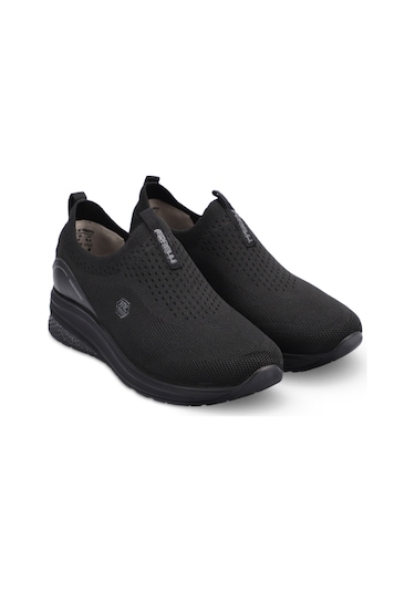 Forelli 30007-G Elvin Siyah Kadın Comfort Spor Ayakkabı Siyah